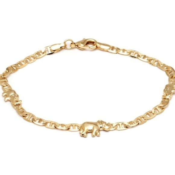 Ankle Bracelet 18k Gold Plated Elephant Ankle Bracelet for Women Girls Teenagers - Picture 1 of 4